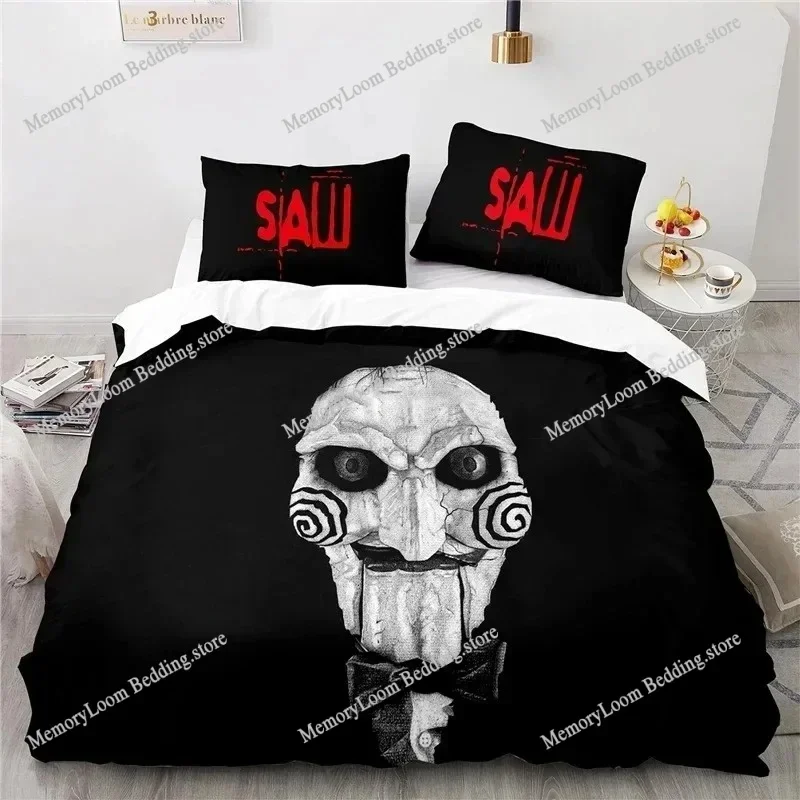 Horror Saw Movie Bedding Set Twin Queen Size Duvet Cover Pillowcase Bed Kids Adult Boys Girls Fashion Home Textileextile