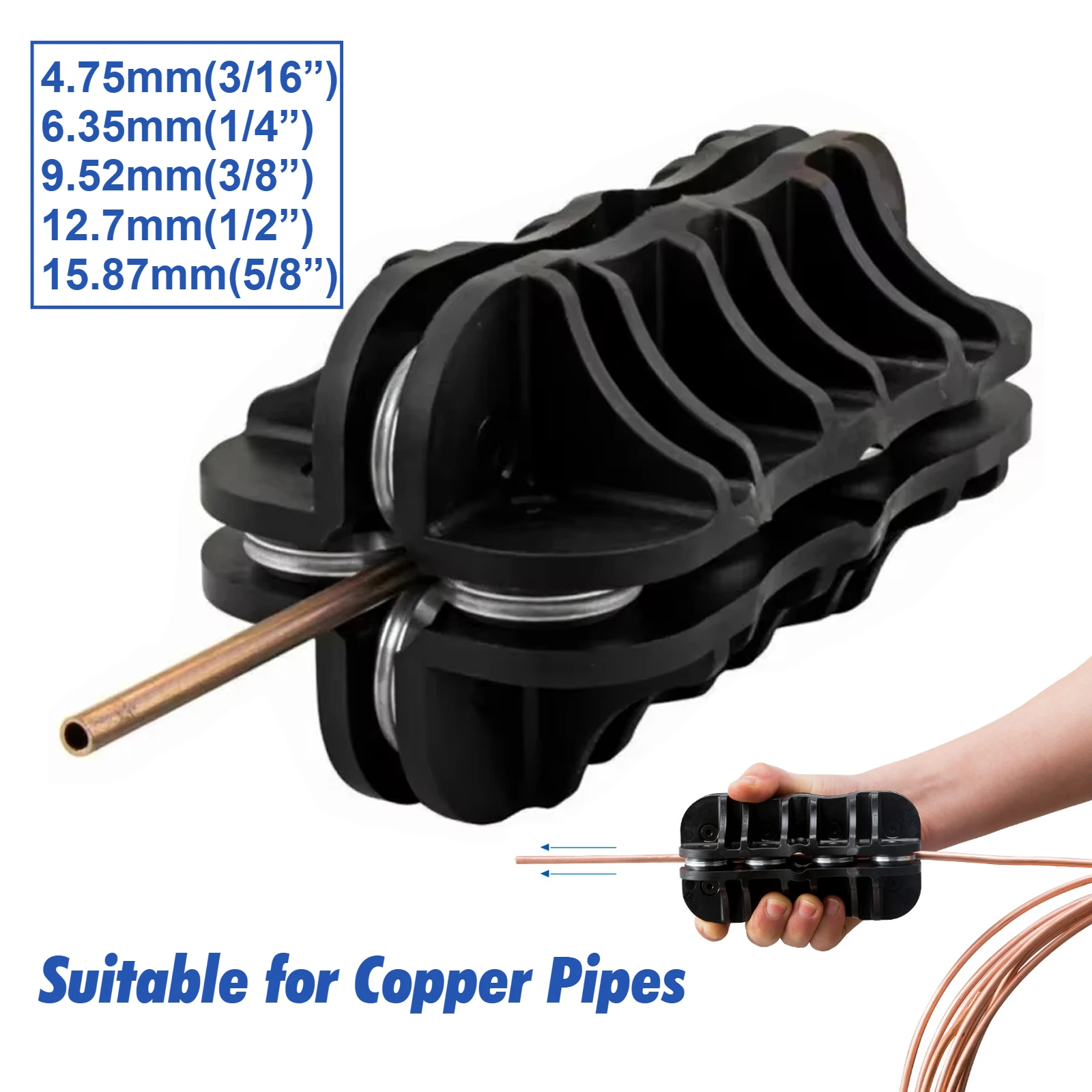 Tubing Straightener Tool Handheld Tube Straightening for Brake Fuel System Lines Copper Stainless Steel(3/16” To 5/8”Inch) Tools