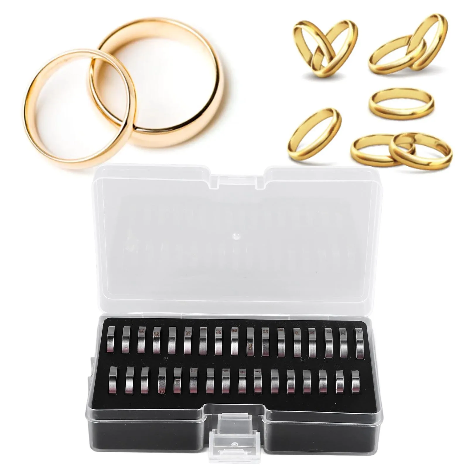 

Ring Measurement Tool Ring Sizer Tool Kit Exquisite Polishing Stainless Steel Finger Sizer Measuring Ring Tool
