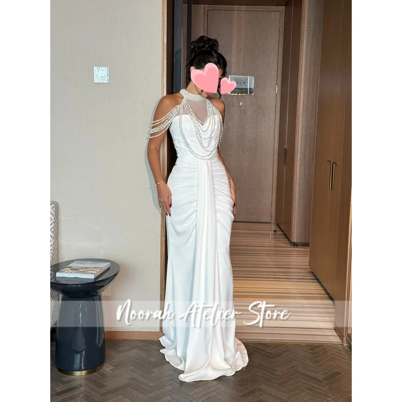 Vestido Oisslec elegante Vintage dulce marfil perlas sirena elegante personalizar ocasión Formal vestido de graduación vestidos de fiesta de noche