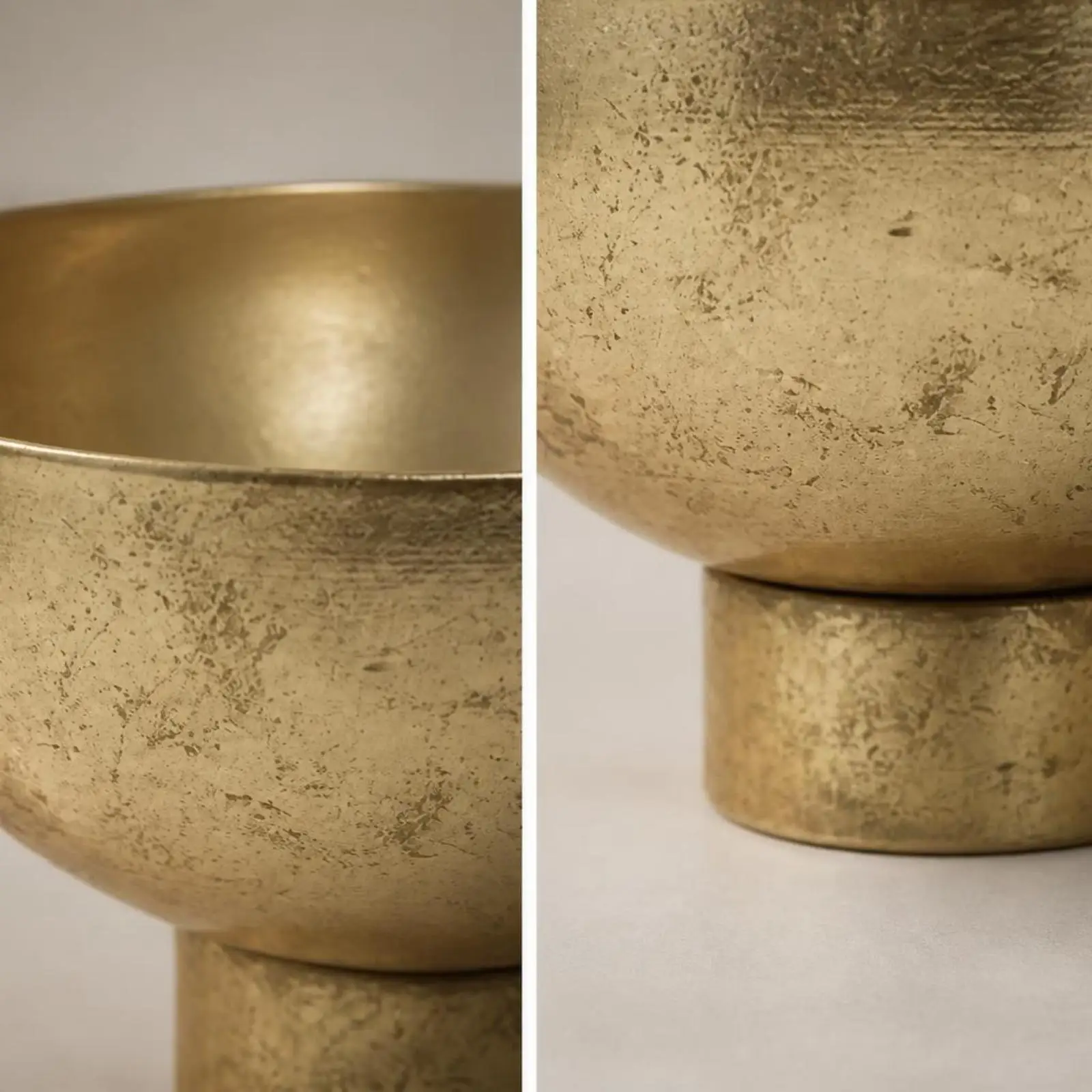 Steel Flower Pot Modern Pedestal Planter Textured Vessel for Shelf