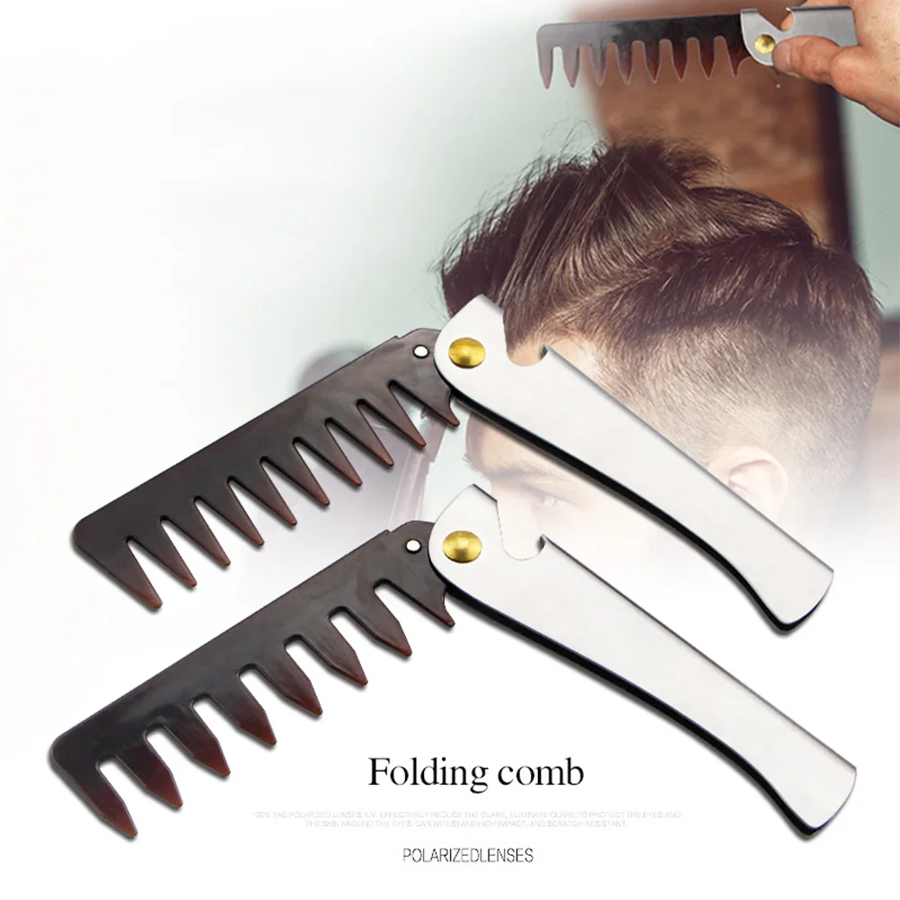 

Pocket Retro Comb for Greasy Hair Combs Men Portable Foldable Big Back Folding Travel Tooth