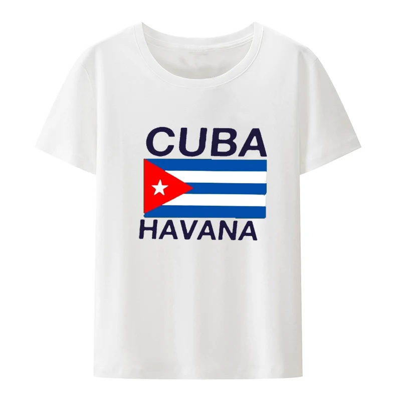 Personalizado Impresso Homens Camiseta Cuba Flag Havana T Shirt for Men Clothing Cool Roupas Masculinas Camisa O-neck Tops Loose