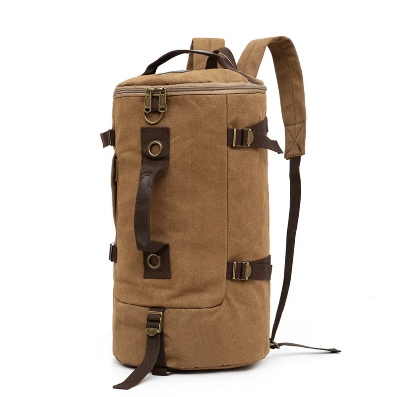 Fashion Large Man Travel Bag Mountaineering Backpack Male Luggage Canvas Bucket Shoulder Army Bags For Boys Men Backpacks