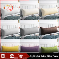 Cozy Velvet Pillows Cover 50x70 50x100 Double Luxury Lumbar Cushion Cover Solid White Living Room Decorative Pillows Sofa Cover