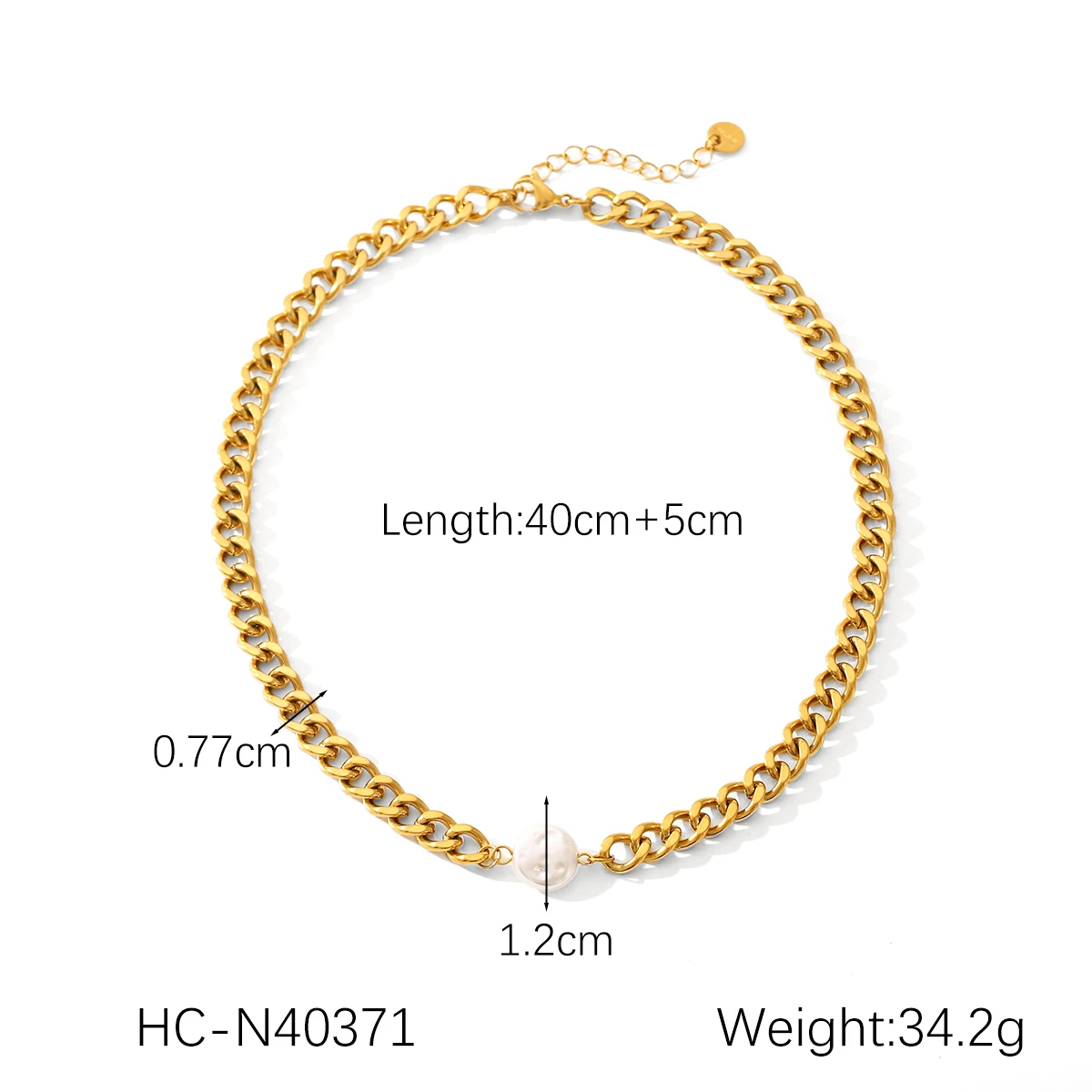 Huang Chao Stainless Steel 18k Gold Plated Personalized Women's Pendant Necklace Round Pearl Trendy Jewelry Accessories Gifts