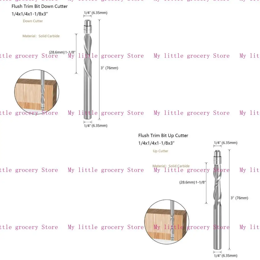 D5BD-Router-Bit-Profilerstellung auf-spinn-down-Spinning-Verbindung Trimmschneider 1/4 Shank Endmühle Feste
