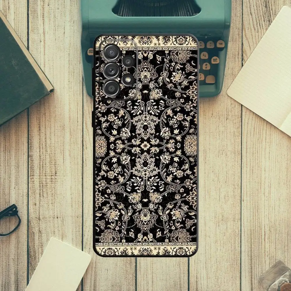 Persian Carpet Floral Pattern Phone Case For Samsung S21,S22 Ultra,S20,S30 plus,S22 plus,S23,S30 ultra 5G Silicone Cover
