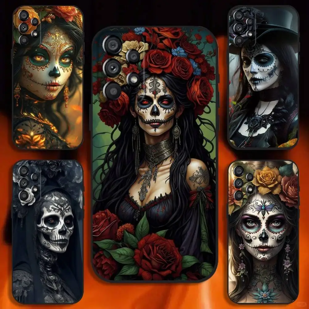 

Skull Girl Skull Princess Phone Case For Samsung Galaxy A20,A21s,A22,A31,A32,A52,A53,A72,73,A80 Soft Black Cover