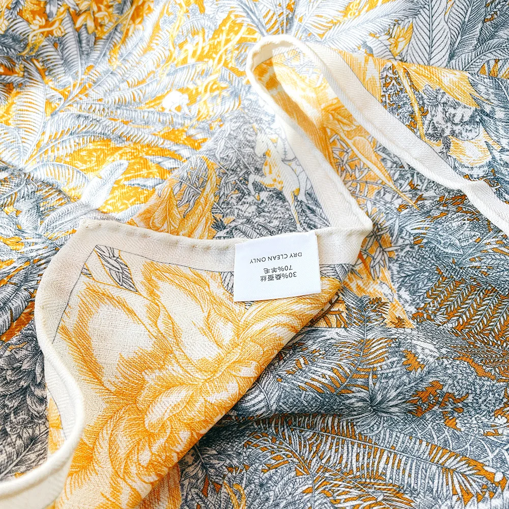 مزدوجة الوجه الحرير وشاح من الصوف 85 سنتيمتر الشتاء الفاخرة اليد رولارد شالات النساء ساحة عصابات الأوشحة الأم هدية الكريسماس