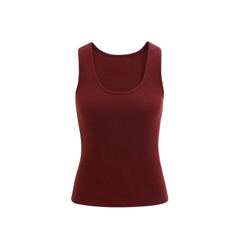 

High Elastic Threaded Vest Spring and Summer Solid Color High Elastic Slim Fit Basic Casual Suspender Bottoming Shirt