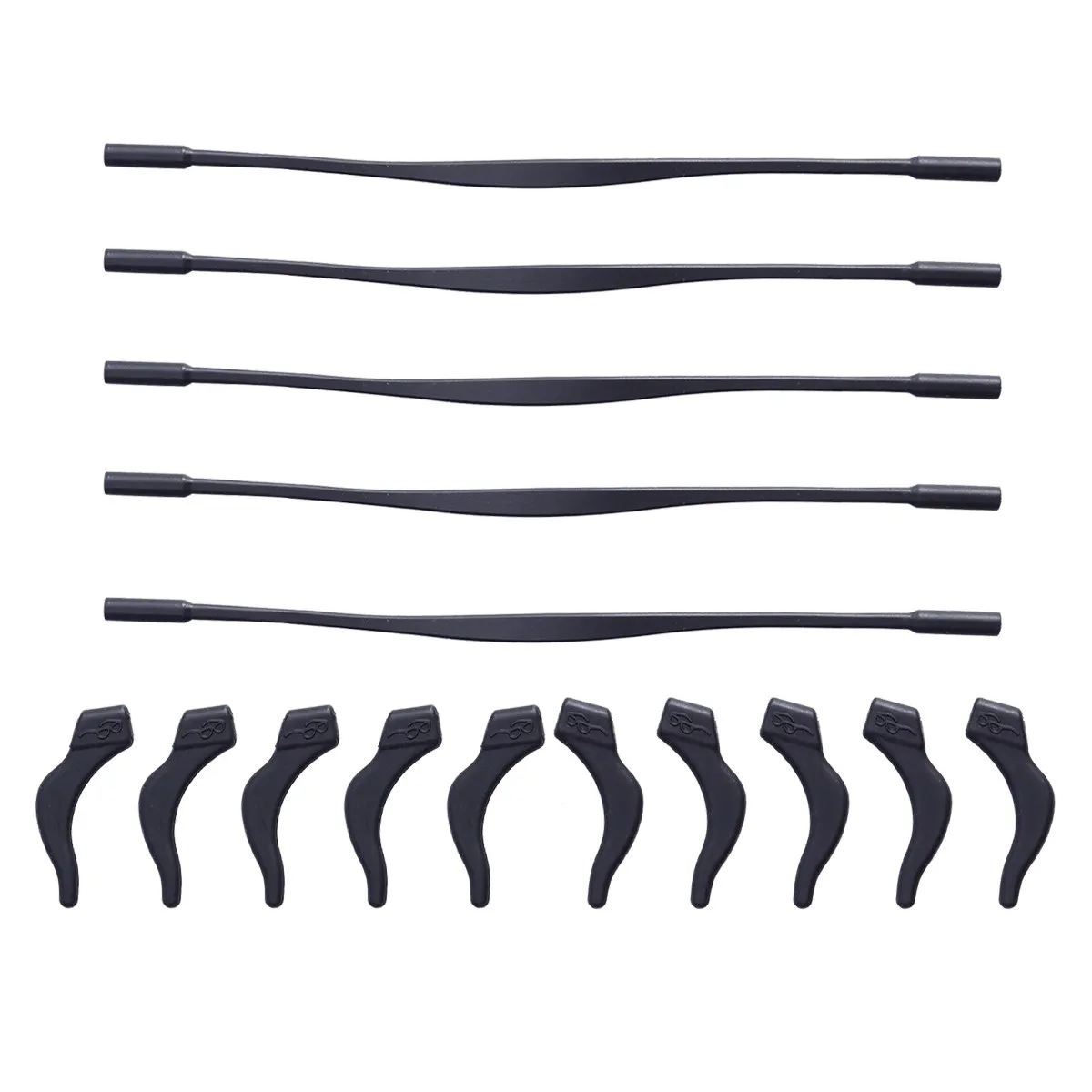 5Sets Anti-Slip Silicone Eyewear Retainer Strap Kids Children's Glasses Cord Temple Tips Ear Locks Outdoor Sports Anti Glasses