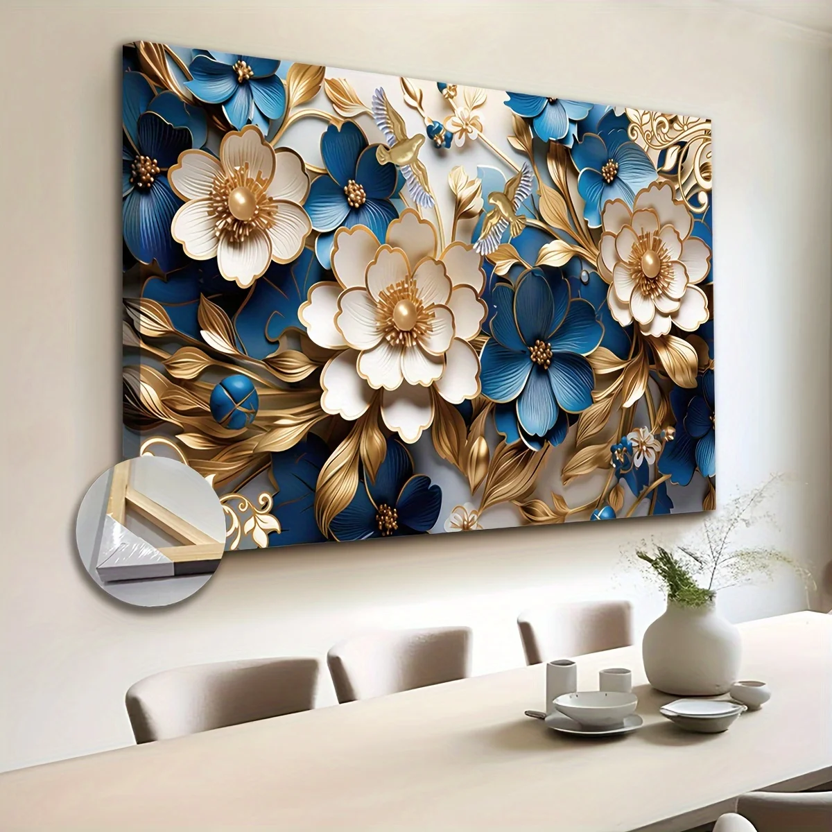 Leinwand-Wandkunst, gefüllt mit Blumensymphonie, geeignet für Wohnzimmer, Schlafzimmer, Zuhause, Büro, Küche, Esszimmer, Wanddekoration