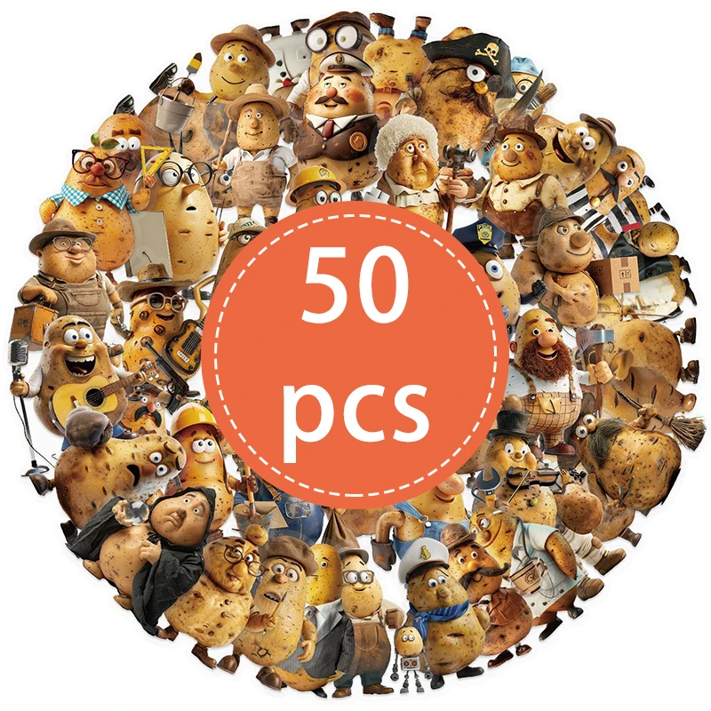 50 قطعة ملصقات البطاطس الكرتونية المضحكة شفافة العمل البطاطس الكتابة على الجدران ملصق الشارات اللعب Skateboard بها بنفسك لوح التزلج حقيبة الهاتف سيارة