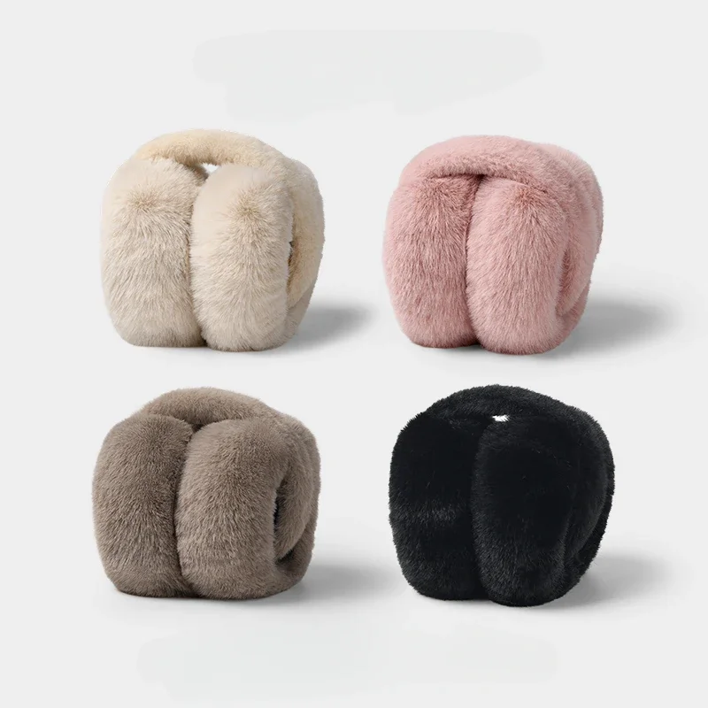 Fashion Portable Earmuffs Outdoor Cold Protection Women Men Faux Fur Ear-Muffs Foldable Soft Plush Earflaps Winter Accessories