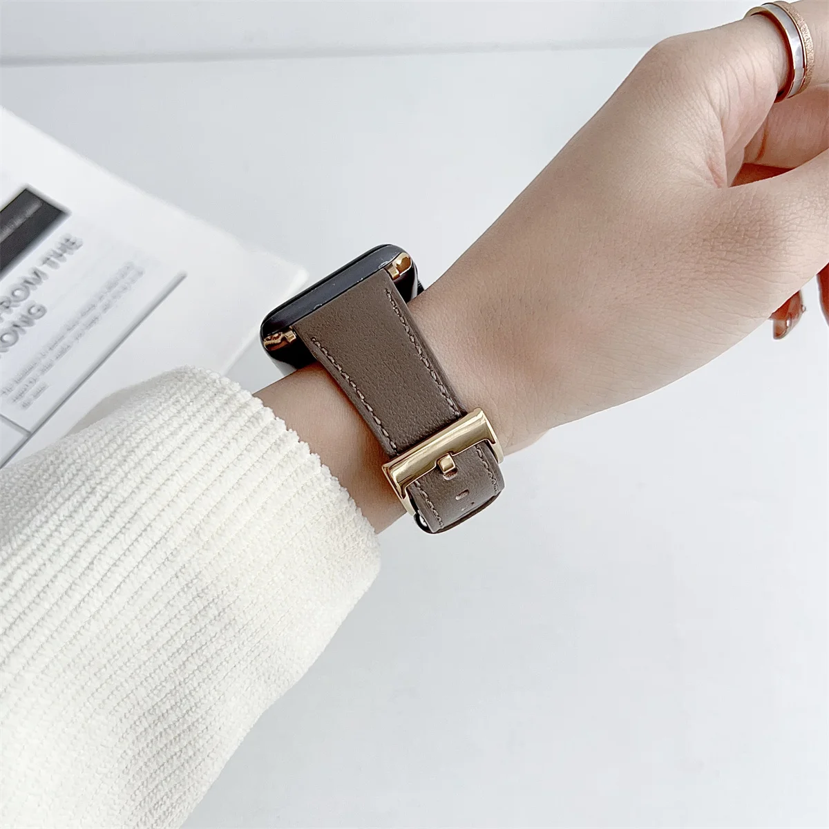 Watch Band For iWatch 42/44/45/46/49mm 38/40/41mm PU leather Fashion Watch Strap for Watch Series Ultra2 Series 10/9/8/7/6/5/4/3/2/1_voghion.com