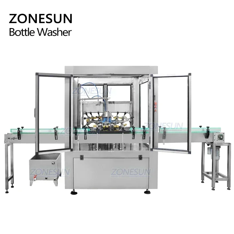 ZONESUN ZS-WB12 leche rotativa vino plástico pequeña semiautomática mascota reciclaje botella de vidrio lavadora máquina de limpieza