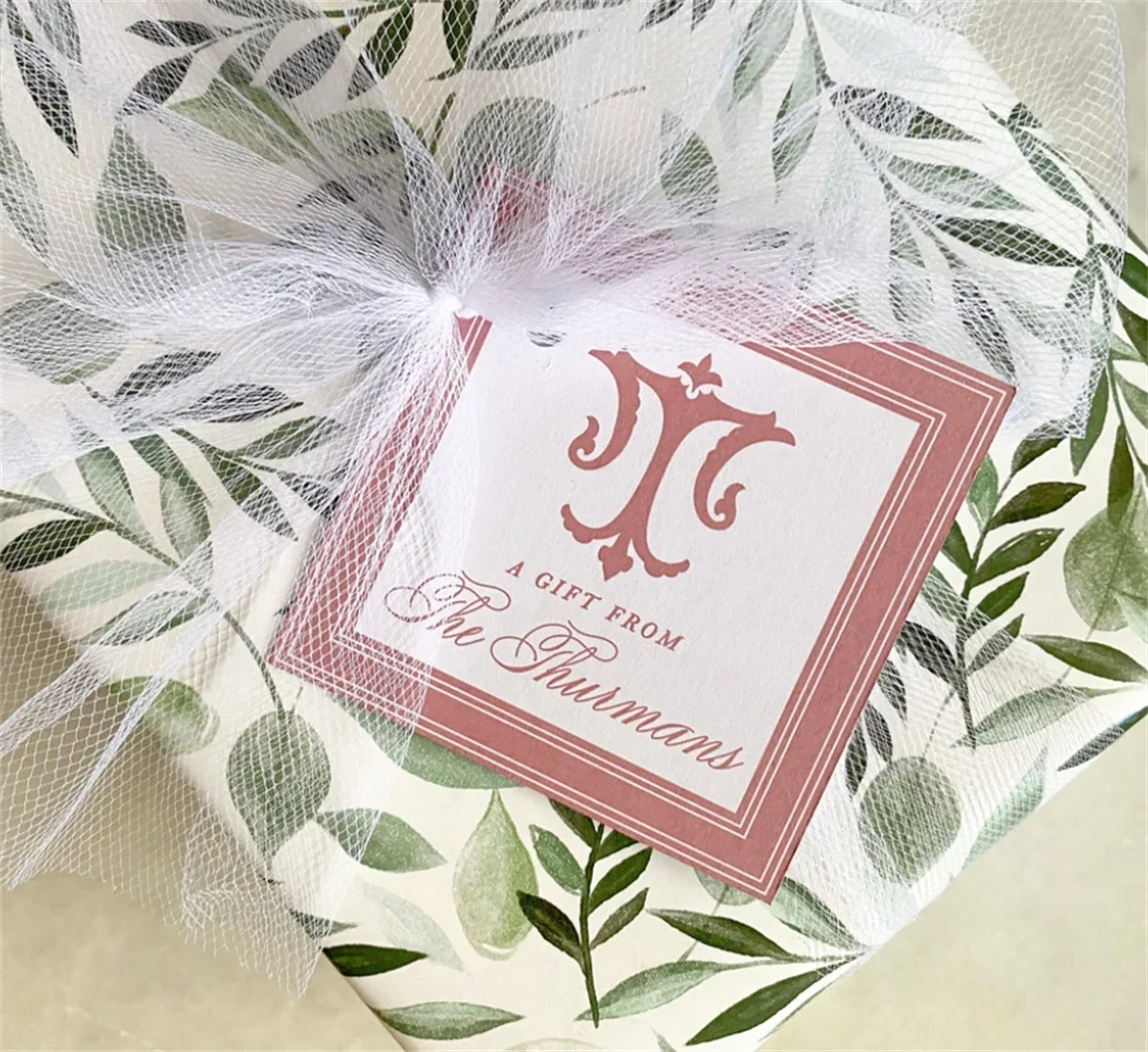 50pcs Interlocking Monogram Calling Cards | Initial Enclosure Cards | Holiday Family Gift Tags