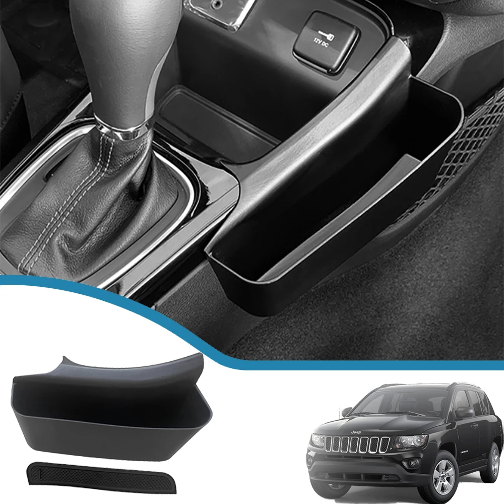 

Car Gear Shift Storage Box Organizer Tray Phone Container Stowing Tidying for Jeep Compass 2017-2022 Auto Interior Accessories