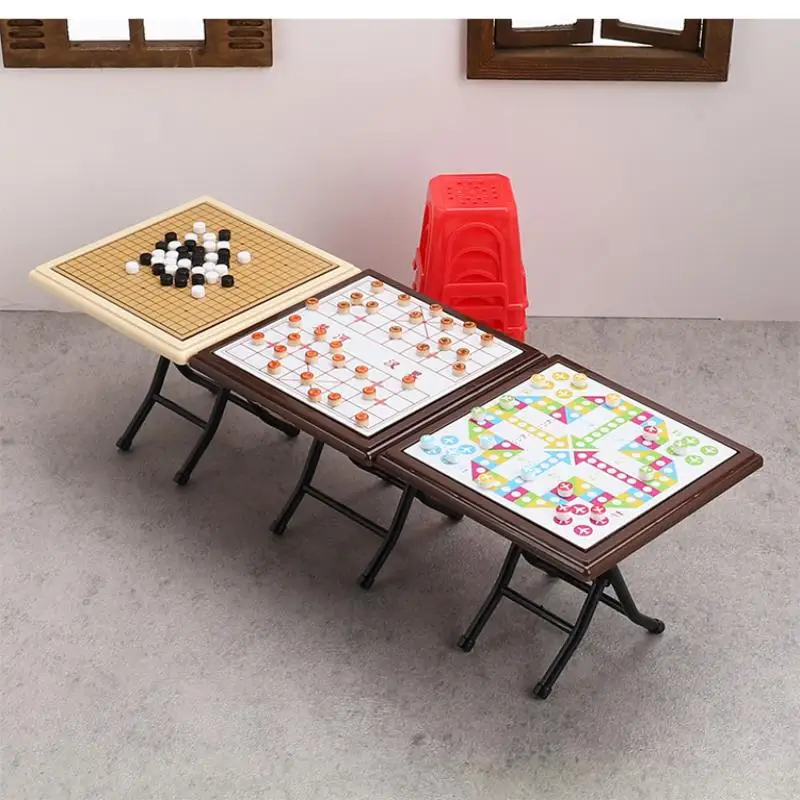 1 Set Dollhouse Mini Gomoku Chess Toy Simulation Miniature Flying Chess Model Doll House Accessories Desktop Decoration