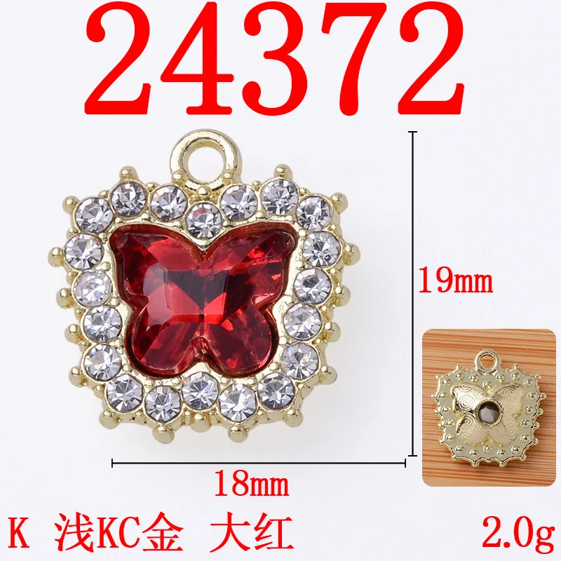 Big red series pendant fashion temperament earrings fringed alloy pendant full of diamonds peach heart butterfly snowflake DIY