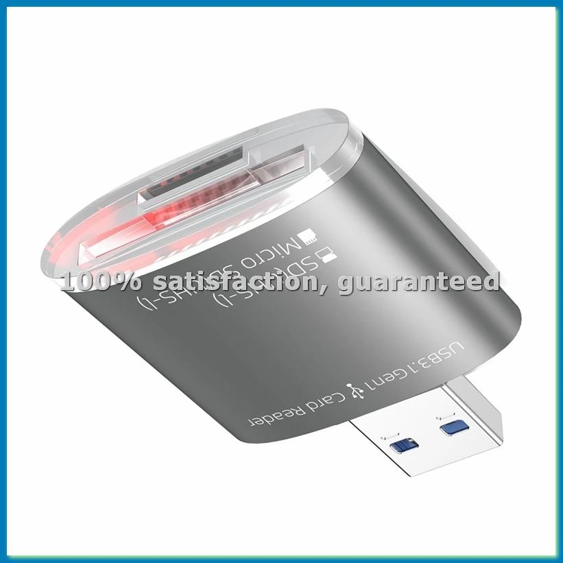 Адаптер-ридер 2-в-1 USB и SD, переходник SD/TF на USB 3.0, поддержка SDHC/SDXC/MMC/UHS-I для компьютеров и ноутбуков - ABFB