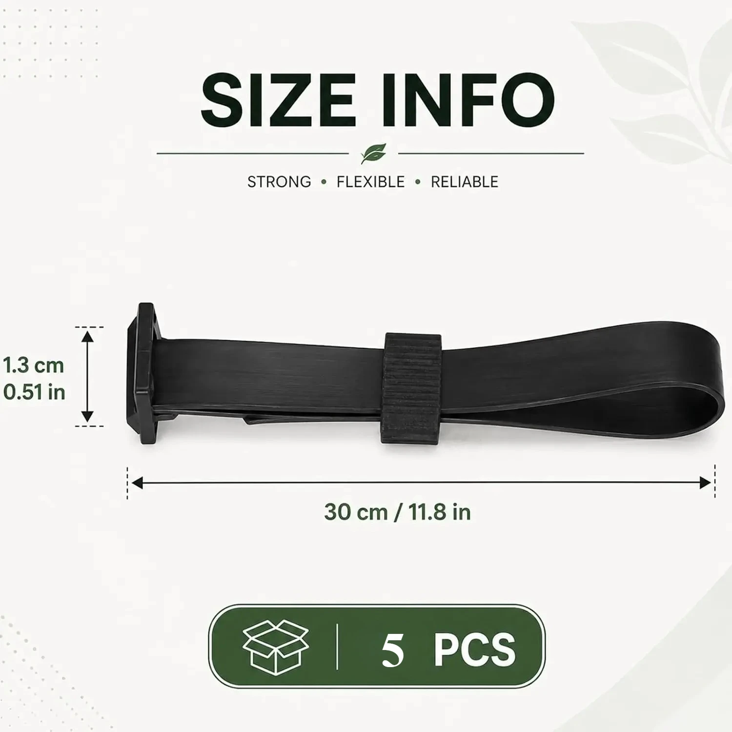 5Pcs Adjustable Rubber Tree Stake Ties, 30x1.3cm Flexible Tree Support Straps, Fixing Bands for Keeping Young Trees Upright