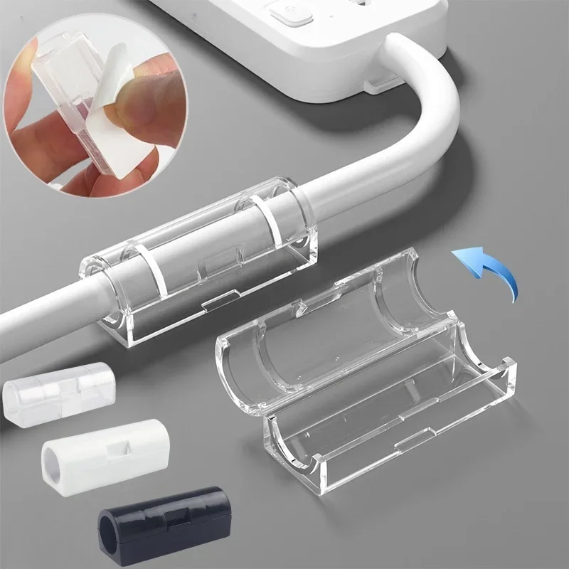 20/16Pcs No-punch Cable Manager fixed Self-adhesive Wire Clip Adjustable Cabling Clips Organizer network Cables Routing Artifact