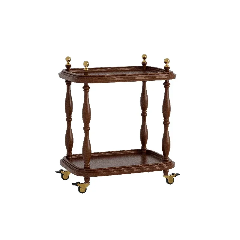 Simple log design edge, living room sofa corner corner, roller movable small storage rack