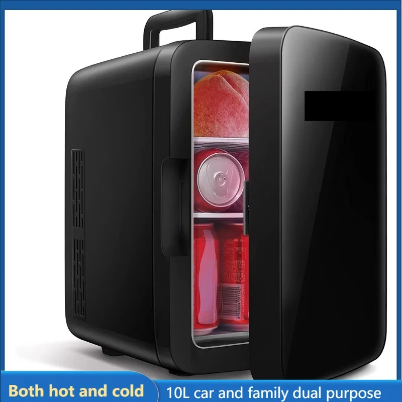 Mini Fridge, 10 Liter/12 Can Portable Cooler And Warmer Personal Refrigerator For Food ，Plugs For Home Outlet & 12V Car Charger