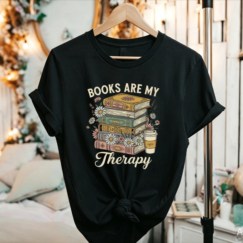 Cozy Book Lover Sweatshirt for Women Men Cute Reading Gift Floral Daisies Vintage Books Coffee Cup Retro Design Crew Neck Relaxe