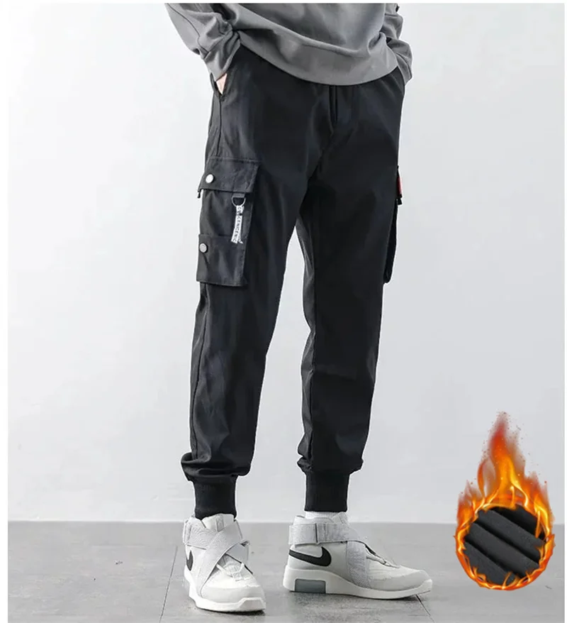 Sports pants for men in spring and autumn with thick velvet and oversized pants for men in loose fit new casual pants for winner