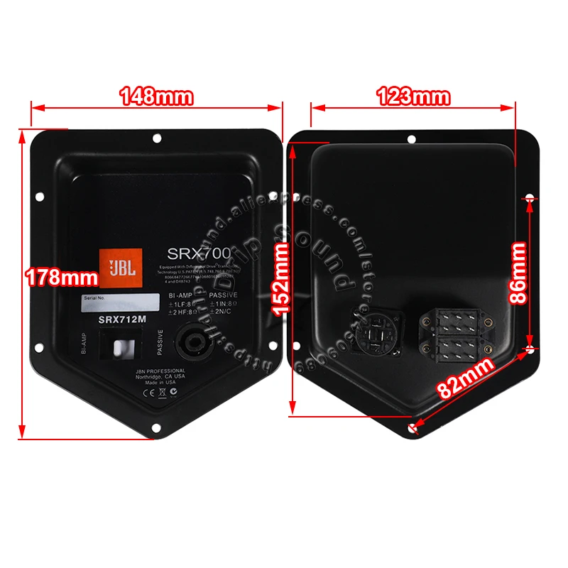 2pcs Iron Speaker Junction Box Wiring Board Stage Loudspeaker Mounting Plate Terminal Binding Post Audio Amplifier XLR Socket