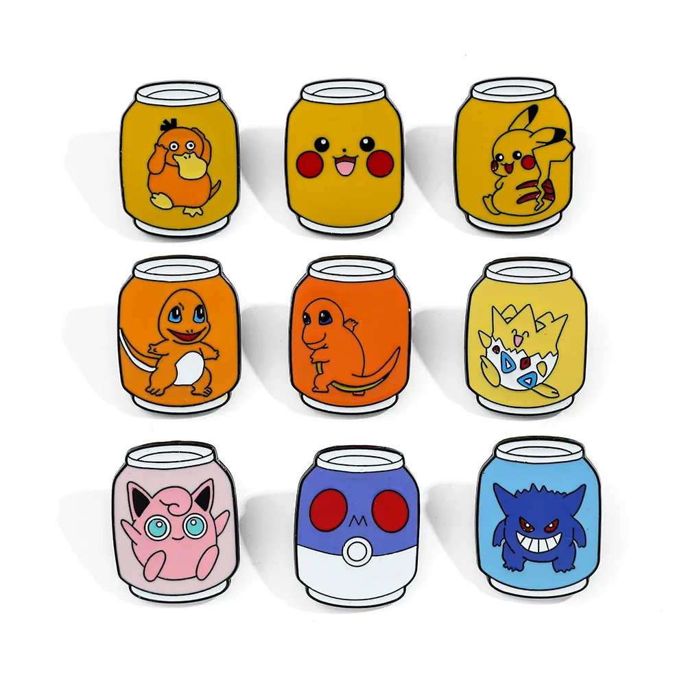 

9 Pcs Cartoon Pikachu Brooch Cute Jigglypuff Psyduck Enamel Lapel Pin Backpack Clothing Jewelry Metal Badges Accessories Gift