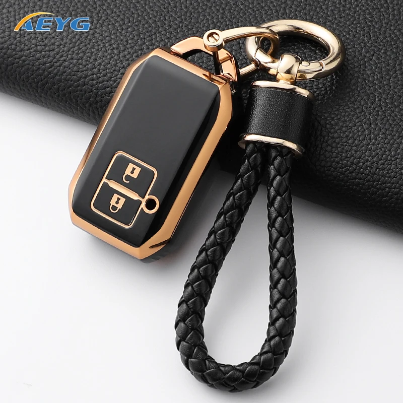 

New Fashion Soft TPU Car Key Case Cover Shell Fob For Suzuki Swift Wagon R Jimny Sierra Spacia Ertiga 2 Buttons Auto Accessories