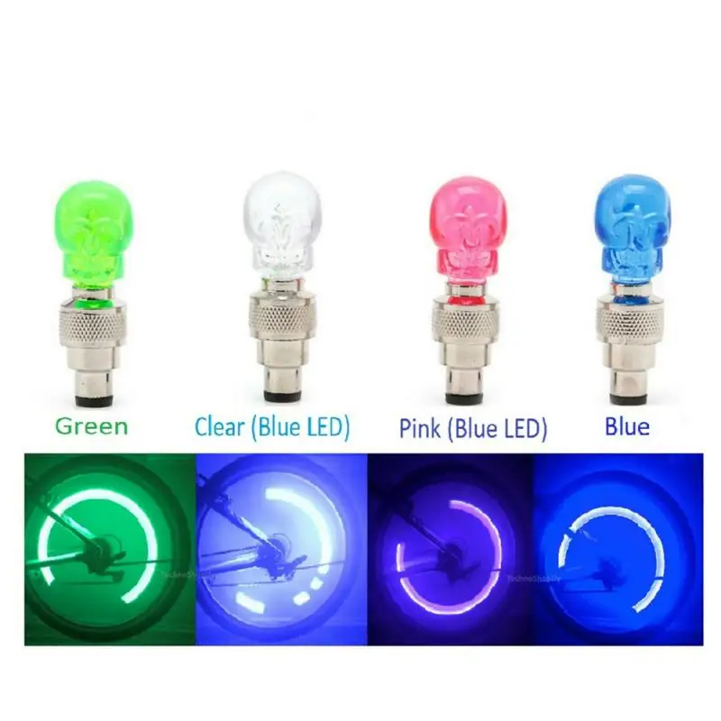 Bicycle Nozzle Light  Neon Tire Gas Nozzle Valve Core Glow Stick LED Lights Outdoor Bicycle Wheel Light Bike Accessories