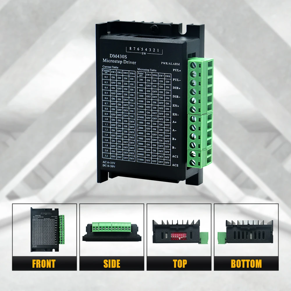 Microstep Motor Driver DM430S Suitble for 42 Stepper Motor Nema17 Supply Voltage 8-50V DC 0.2-3.2A