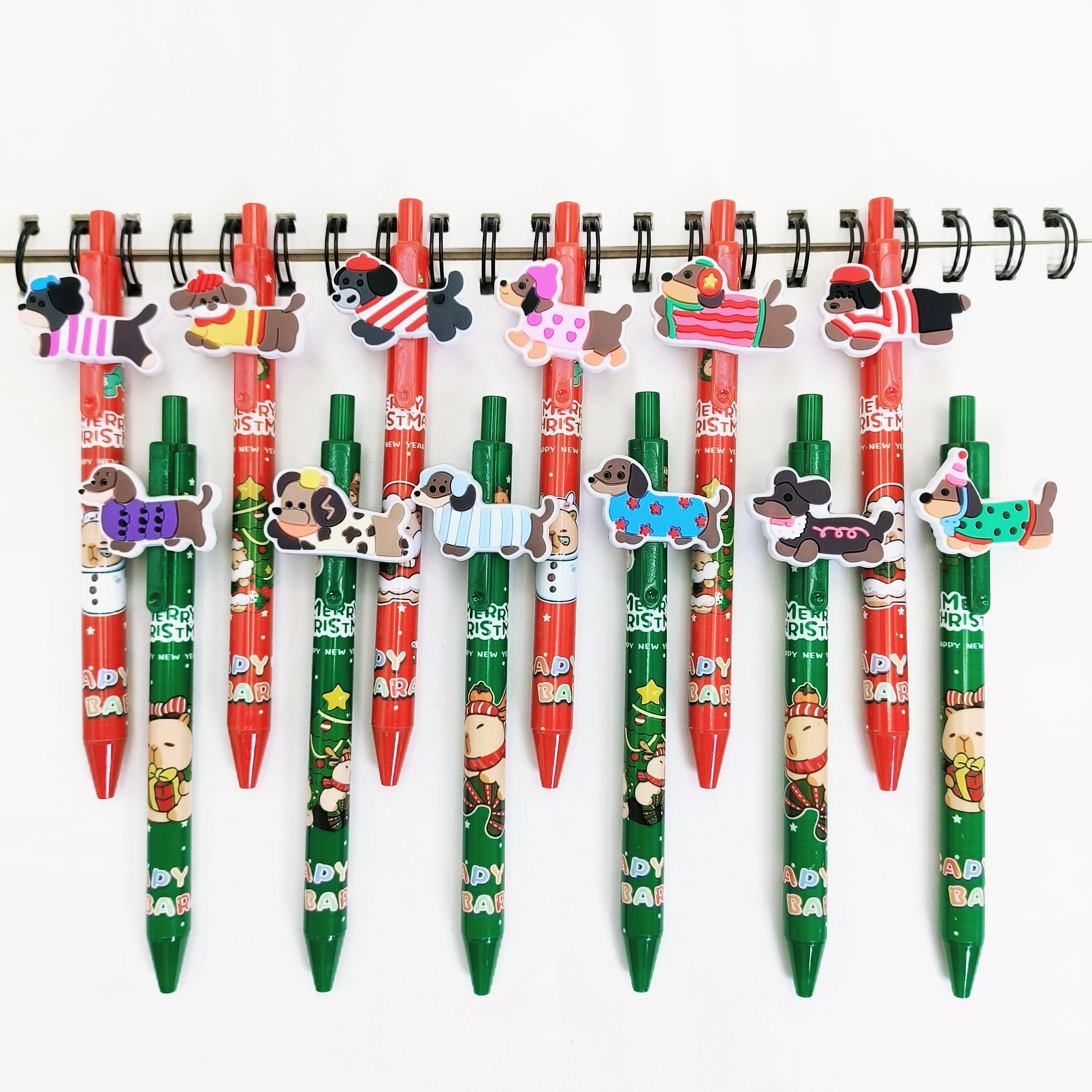 

8/12pcs Creative Pet Dog Styling Christmas Ballpoint Pen Christmas Theme Ballpoint Pen Daily Office Stationery