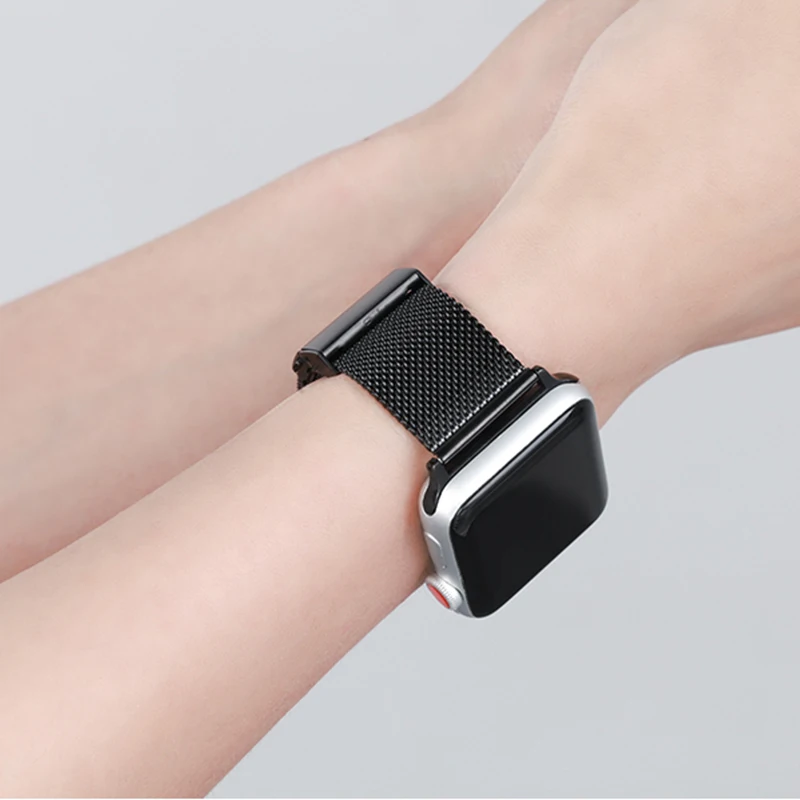 الفولاذ المقاوم للصدأ ميلان شبكة حزام ل سوار ساعة يد آبل 49 مللي متر 45 44 42 38 40 مللي متر سوار المعصم المعدني لسلسلة iWatch 9 8 7 6 5 4 3