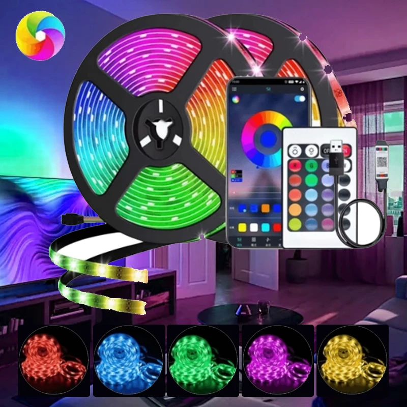 RGB LED Strip5050 ไฟ LED สําหรับห้องสีเปลี่ยนเทปสําหรับตกแต่ง PARTY Home TV Backlight ริบบิ้น