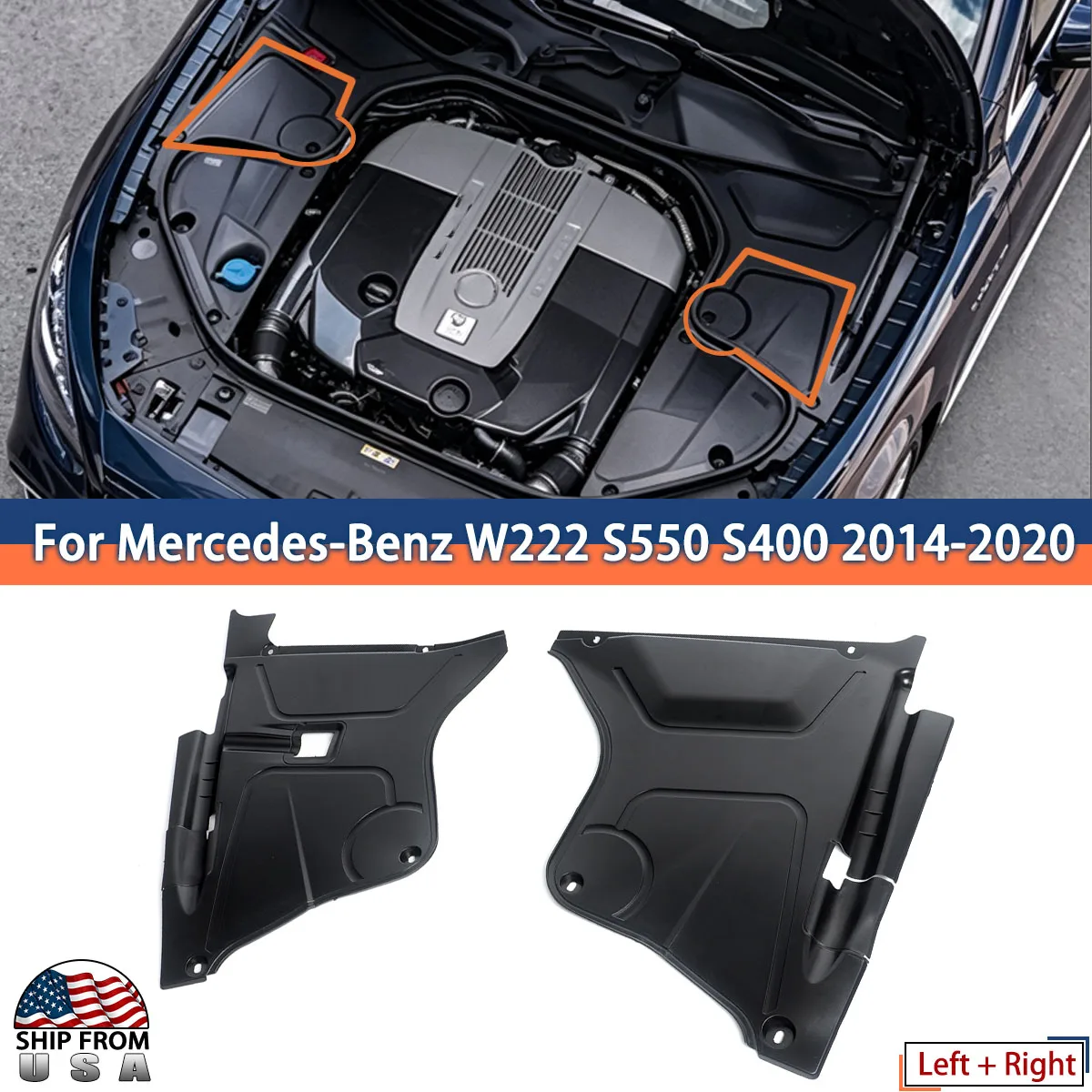 For Mercedes-Benz W222 Water guide plate X222 S550 S400 S600 2014-2020 Windscreen Wiper Cowl replace for 2226800107 Body Kits