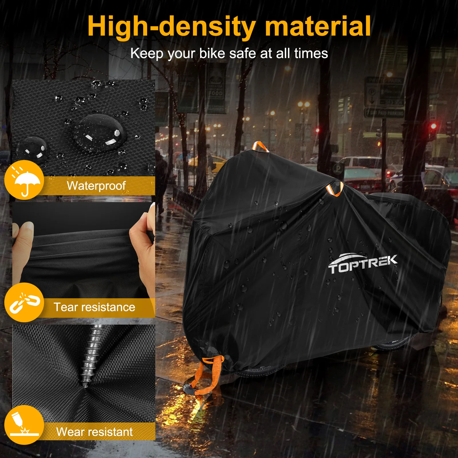Toptrek Bike Cover 210D High Quality Bicycle Protector Multipurpose Rain Snow Dust Waterproof New All Weather Protective Covers