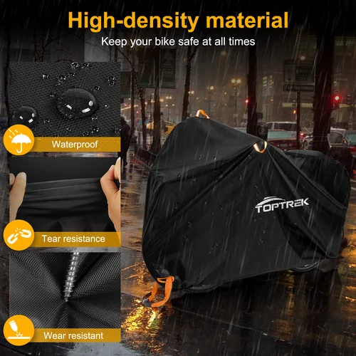 Imagen 2 del producto Toptrek-funda para bicicleta 210D, Protector de bicicleta de alta calidad, multiusos, lluvia, nieve, polvo, impermeable, nuevas cubiertas protectoras para todo tipo de clima