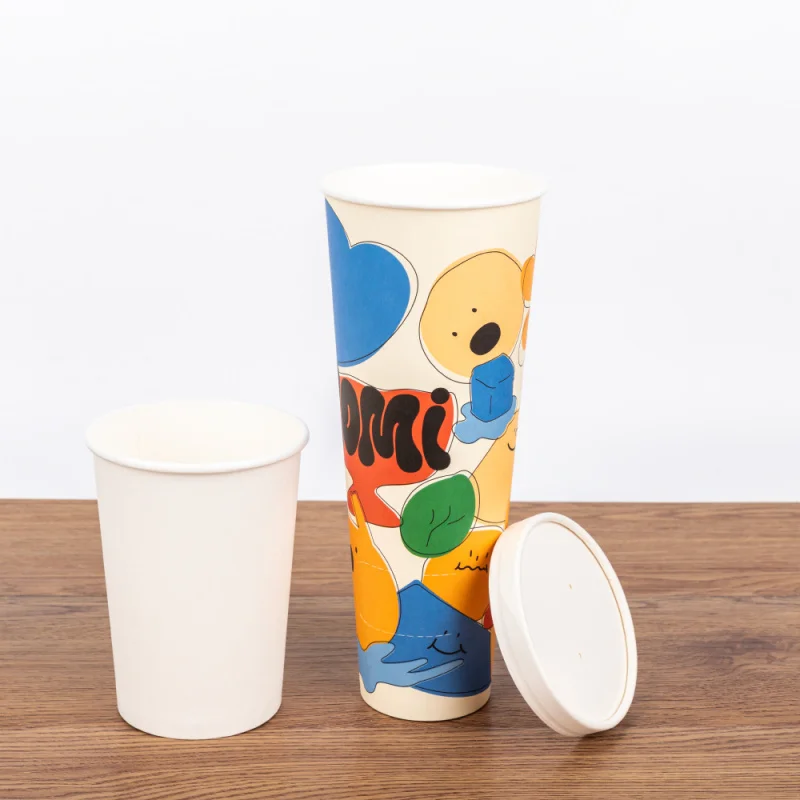 custom.LOKYO Custom Printed Take Away Disposable Surprise Mystery Large Paper Coffee Milk Tea Cup