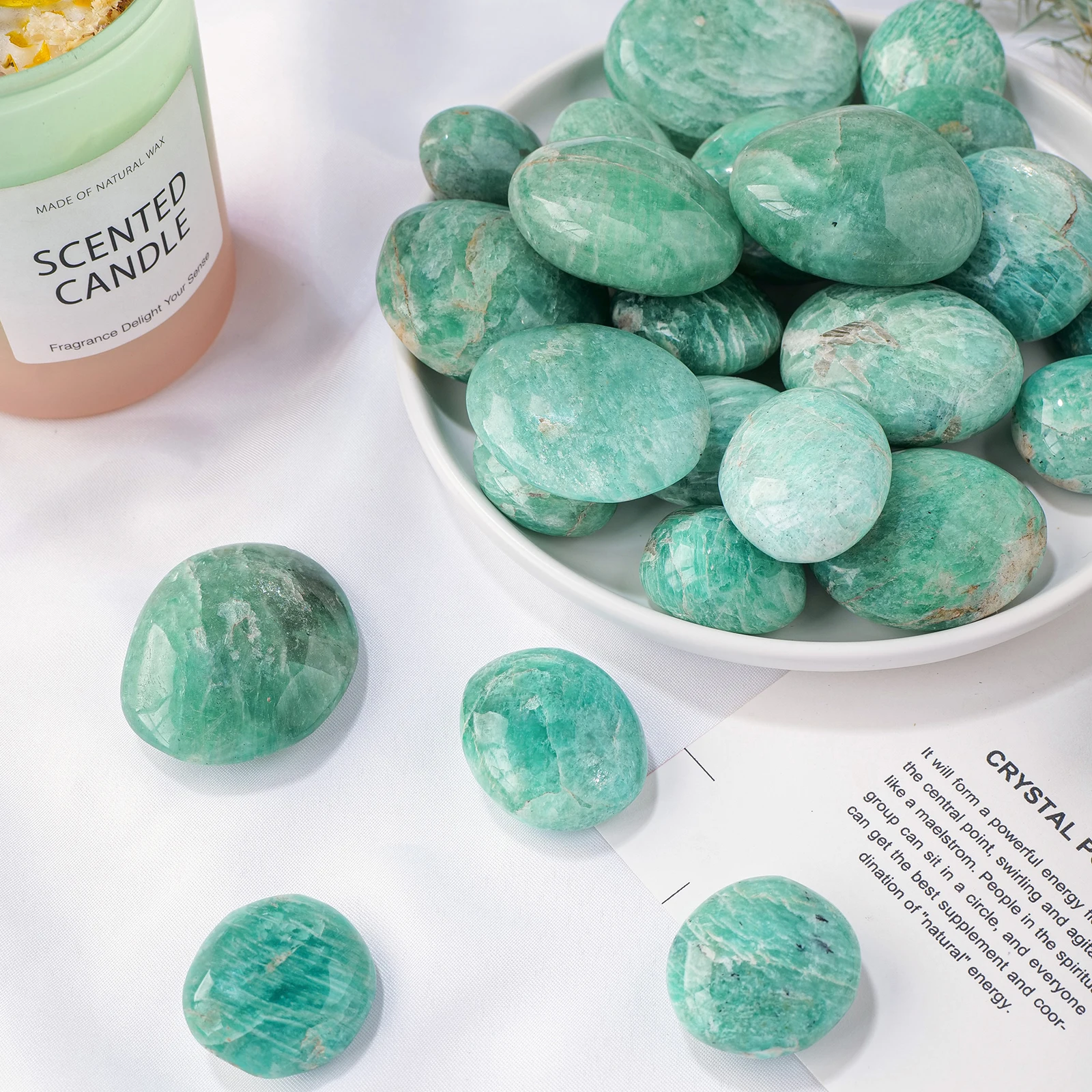 1pc Natural Crystal Amazonite Palm Play Palm Stone Healing Home Decoration Polished Gemstones Crystal Quartz Reiki Ornament