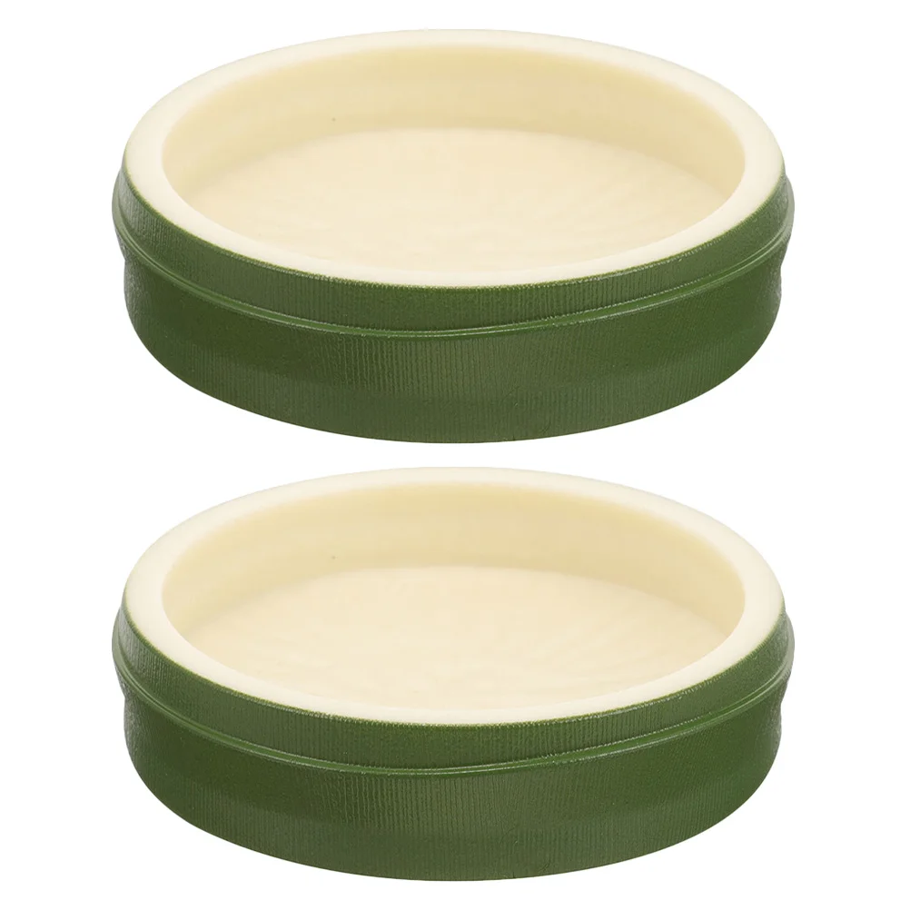 

2pcs Bamboo Joint Feeding Bowl For Reptiles Wide Rim Food Water Container Multi-Use Lizard Chameleon Bearded Dragon Accessories