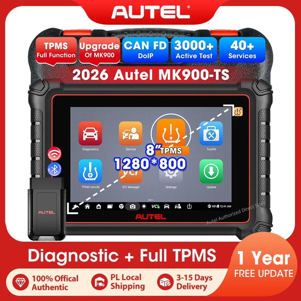 Autel MaxiTPMS MK900 TS TPMS Diagnostisch Gereedschap Volledige Systeem Draadloze OBD2 Scanner, 3000+ Actieve Tests, CANFD DoIP, VIN/Kenteken Scannen