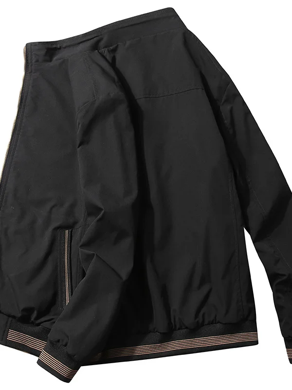 

Men's Casual Pilot Bomber Jaet Zipper Closure Double-Sided Wear Coat Faionable Urban Sle Polyester/Nylon Cosite Fiber
