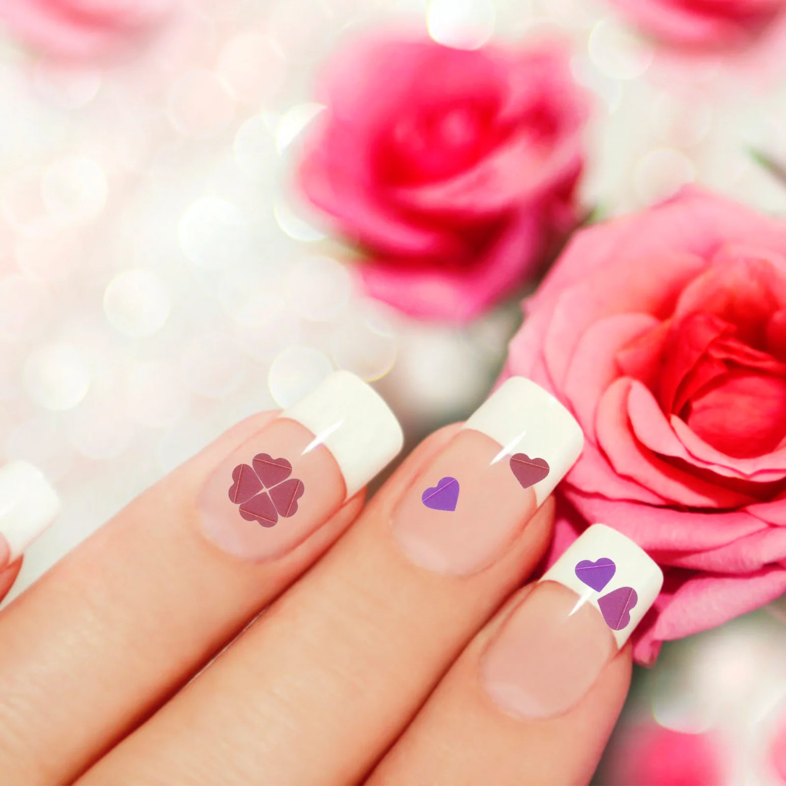 2 boîtes de paillettes en forme de cœur pour décoration de manucure, autocollants pour ongles en forme de cœur d'amour, fournitures artisanales, pièces de paillettes pour ongles