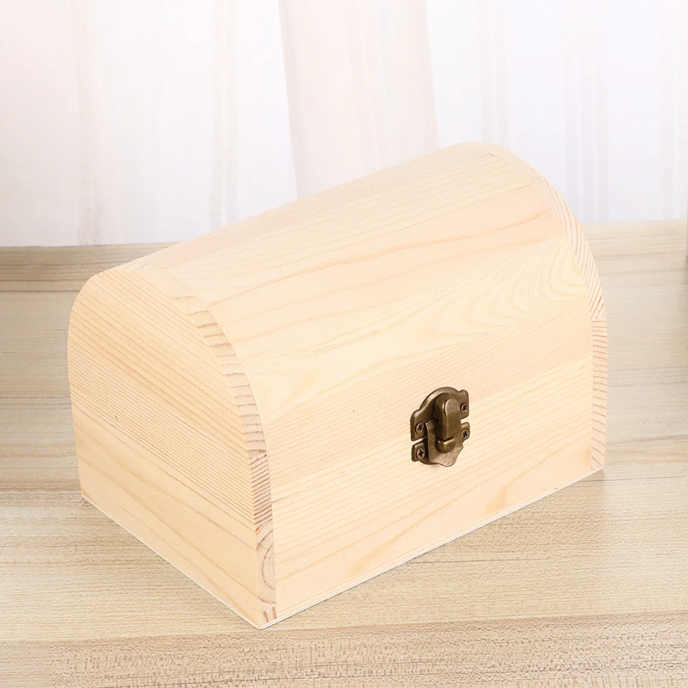 

3Pcs Wooden Box Small Wood Treasure Chest Unfinished Blank Craft Storage Box for DIY Art Supplies Wood Boxes Wooden Boxes